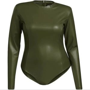 Adidas x Ivy Park Women's Faux Leather Bodysuit